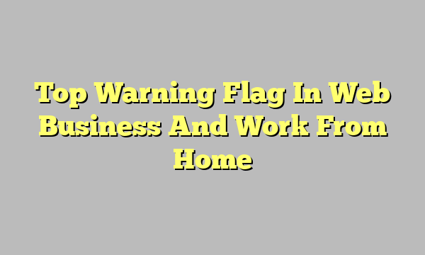 Top Warning Flag In Web Business And Work From Home